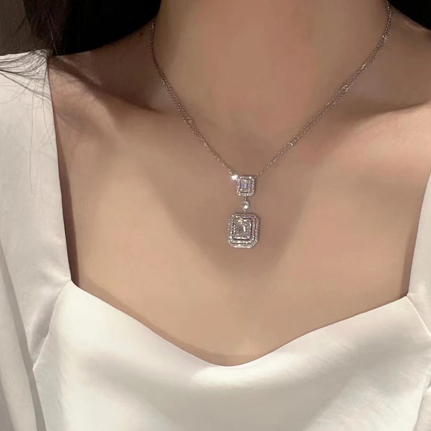 14k Gold 6 Ct Natural H Diamond Necklace - 3