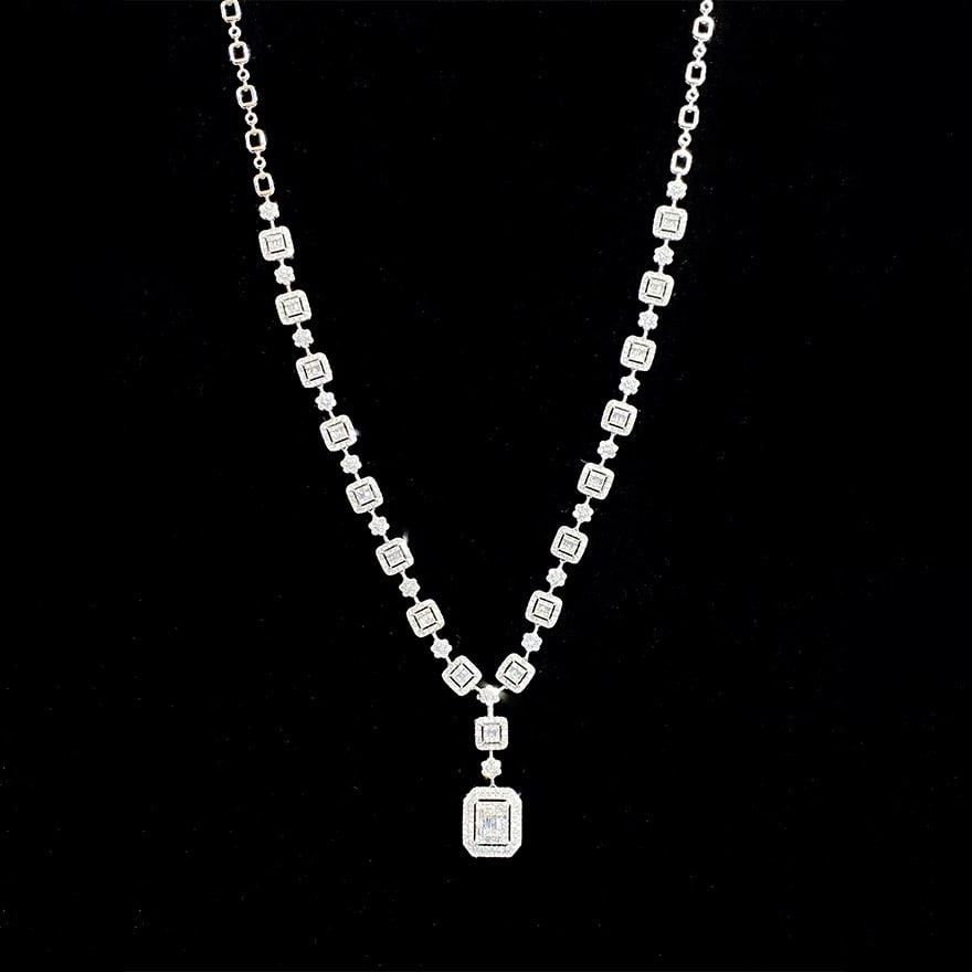 14k Gold 6 Ct Natural H Diamond Necklace - 6