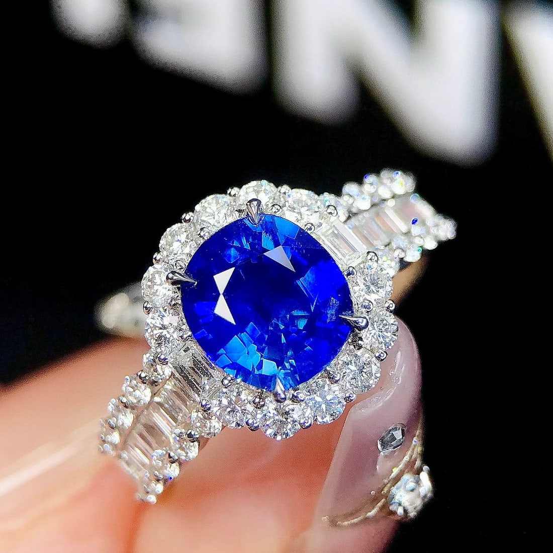 14k Gold 2.97 Ctw Natural Sapphire & Diamond Ring - 5