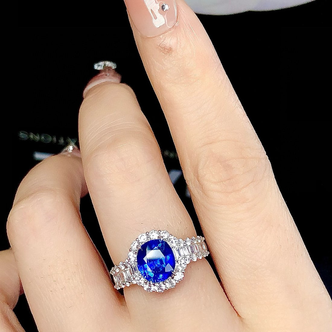 14k Gold 2.97 Ctw Natural Sapphire & Diamond Ring - 6