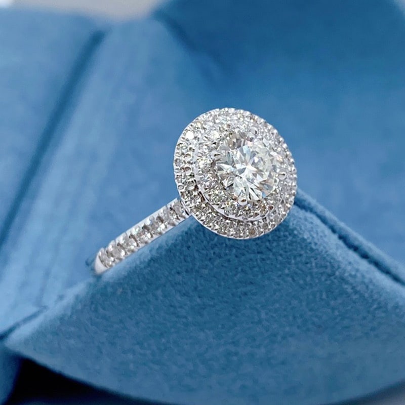14k Gold 0.5 Ct Natural H Diamond Ring - 4