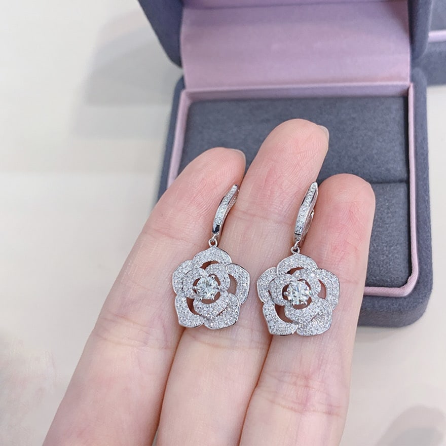 14k Gold 1.4 Ct Natural H Diamond Earrings - 2