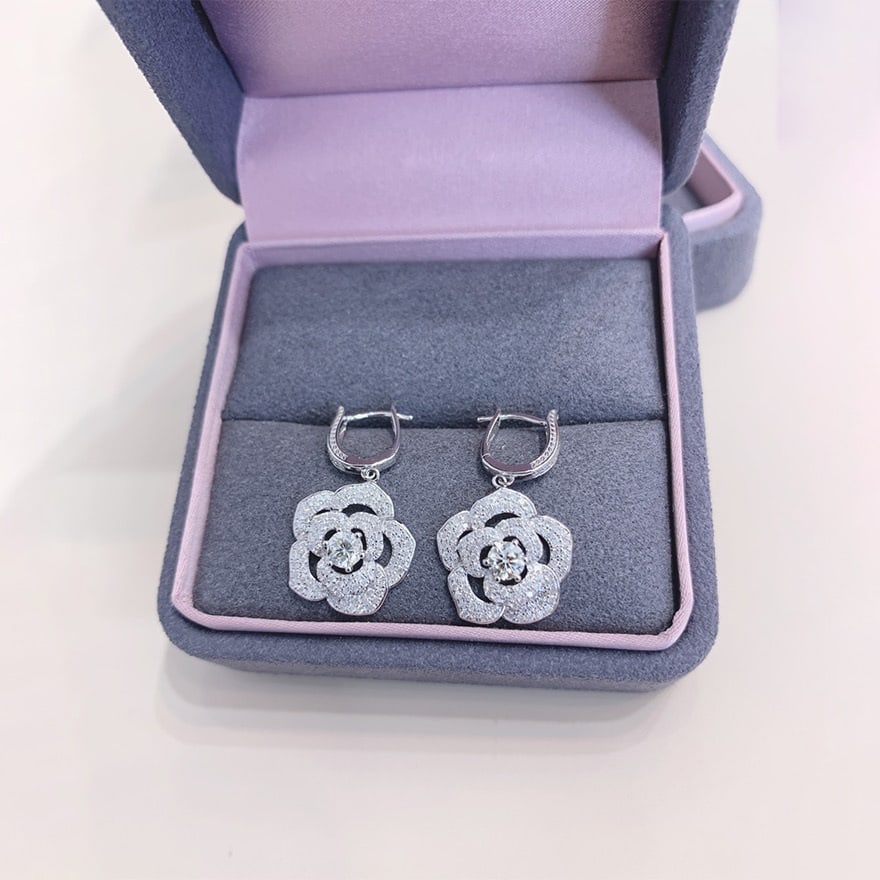 14k Gold 1.4 Ct Natural H Diamond Earrings - 3