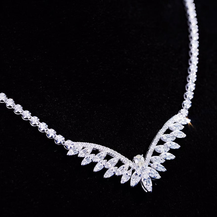 14k Gold 1.2 Ct Natural H Diamond Necklace - 2