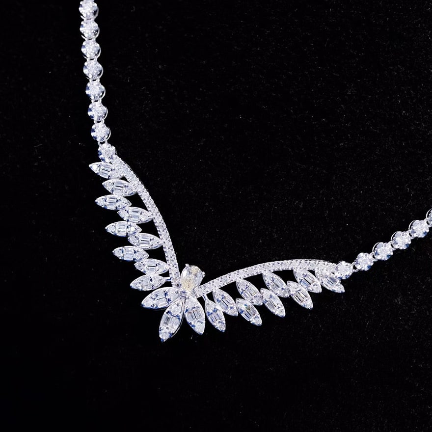 14k Gold 1.2 Ct Natural H Diamond Necklace - 4
