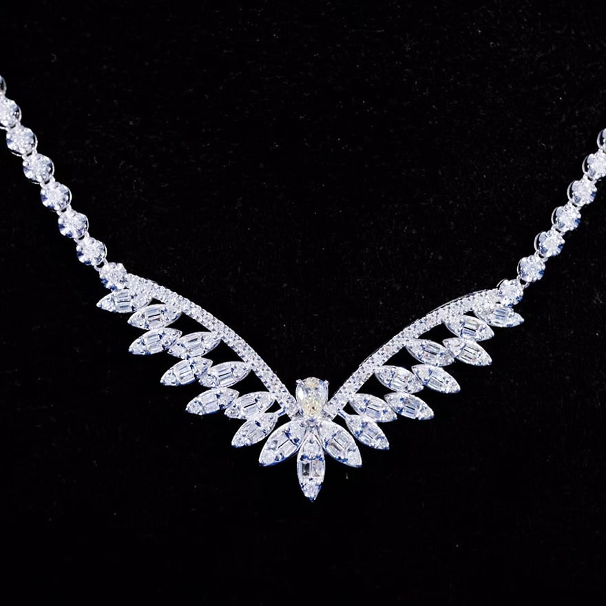 14k Gold 1.2 Ct Natural H Diamond Necklace - 6