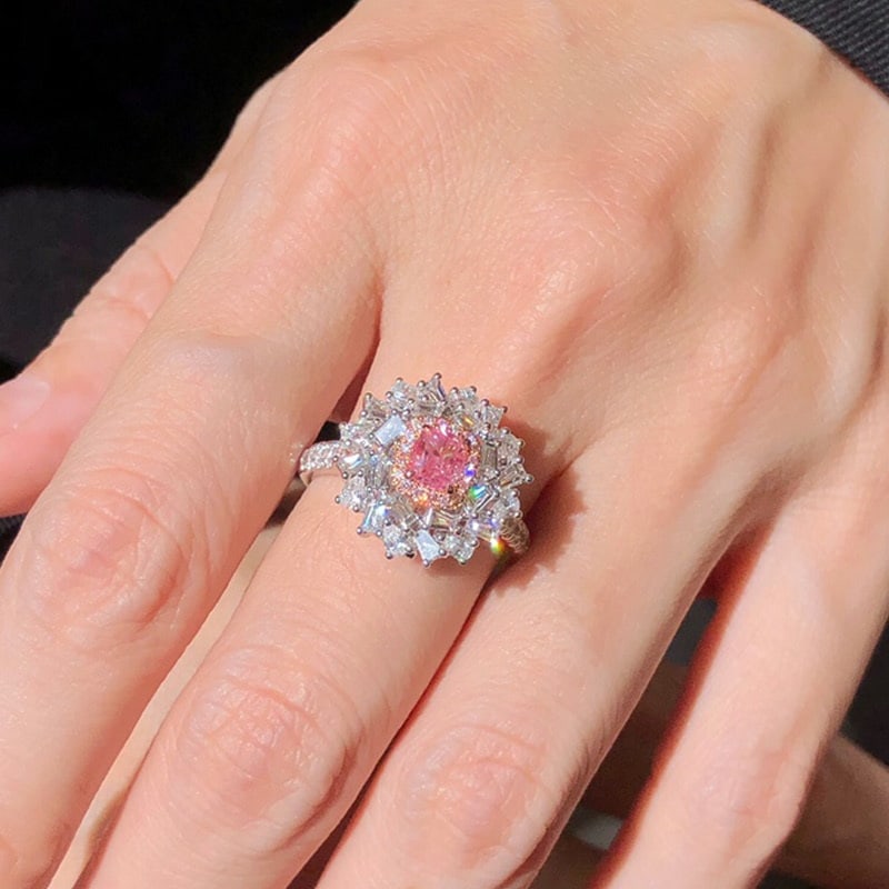14k Gold 1.50 Ctw Natural Pink Diamond & Diamond Ring/pendant( Without Chain ) - 5