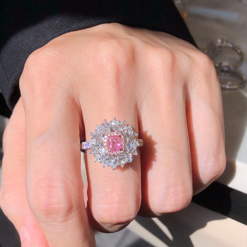 14k Gold 1.50 Ctw Natural Pink Diamond & Diamond Ring/pendant( Without Chain ) - 6