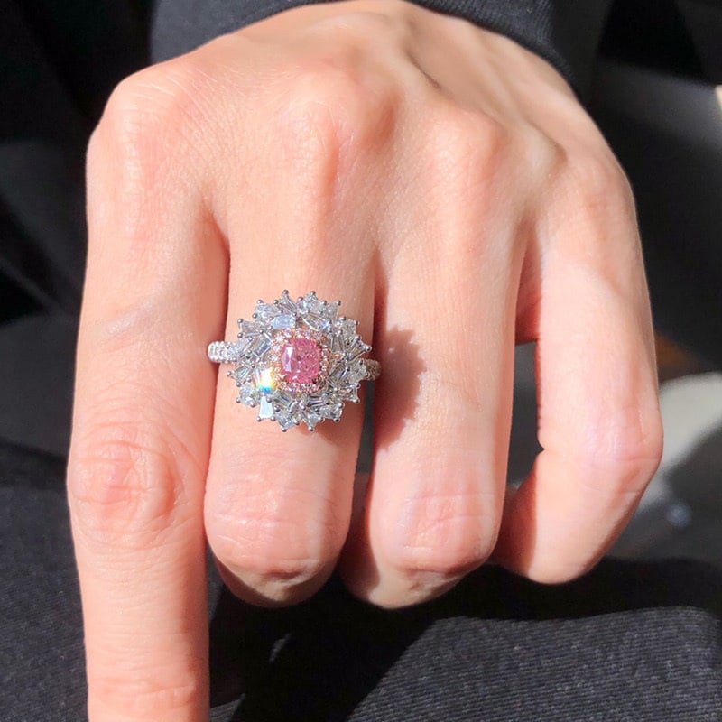 14k Gold 1.50 Ctw Natural Pink Diamond & Diamond Ring/pendant( Without Chain ) - 7