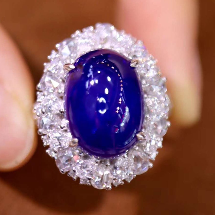 14k Gold 13.11 Ctw Natural Sapphire & Diamond Ring - 2