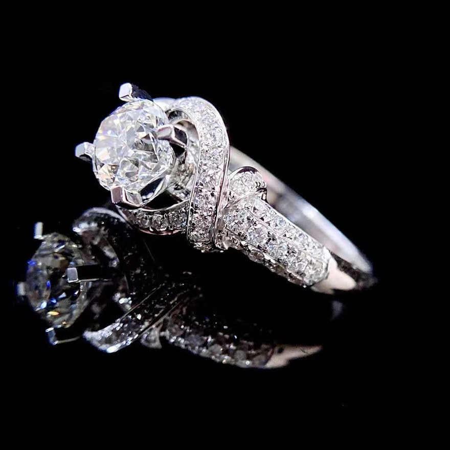 Gia Certified 14k Gold 0.90 Ct Natural H Vvs1 3ex Round Diamond Ring - 3