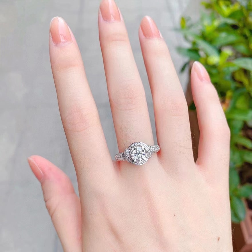 Gia Certified 14k Gold 0.90 Ct Natural H Vvs1 3ex Round Diamond Ring - 4