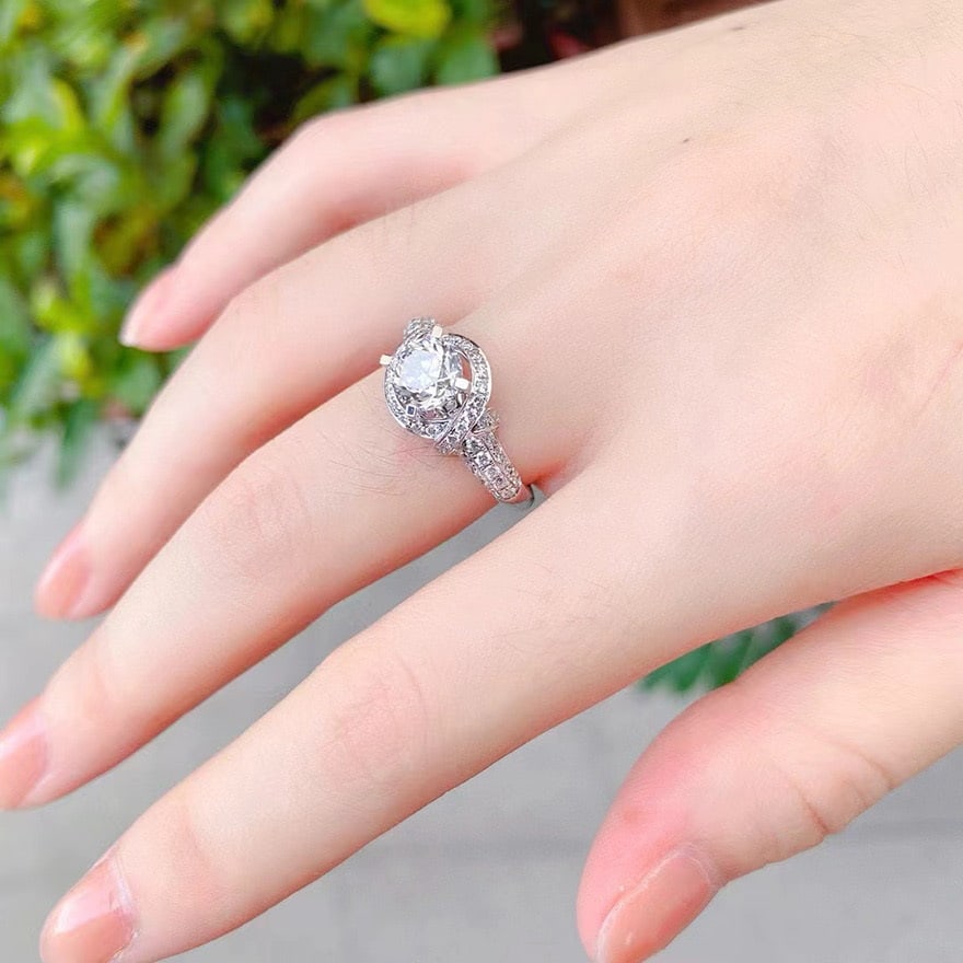 Gia Certified 14k Gold 0.90 Ct Natural H Vvs1 3ex Round Diamond Ring - 5