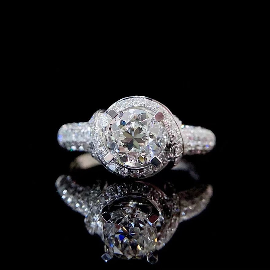 Gia Certified 14k Gold 0.90 Ct Natural H Vvs1 3ex Round Diamond Ring - 6