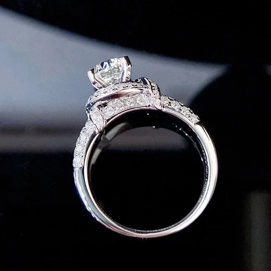 Gia Certified 14k Gold 0.90 Ct Natural H Vvs1 3ex Round Diamond Ring - 7