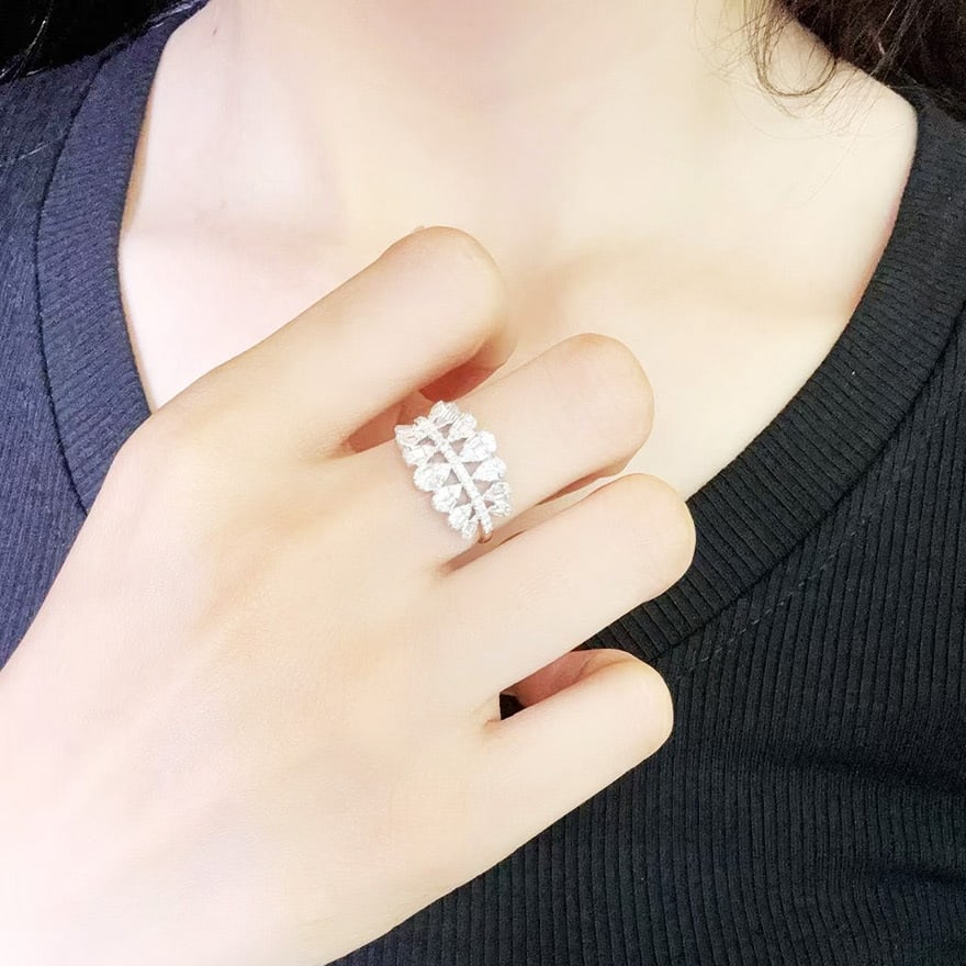 14k Gold 0.62 Ct Natural H Diamond Ring - 3