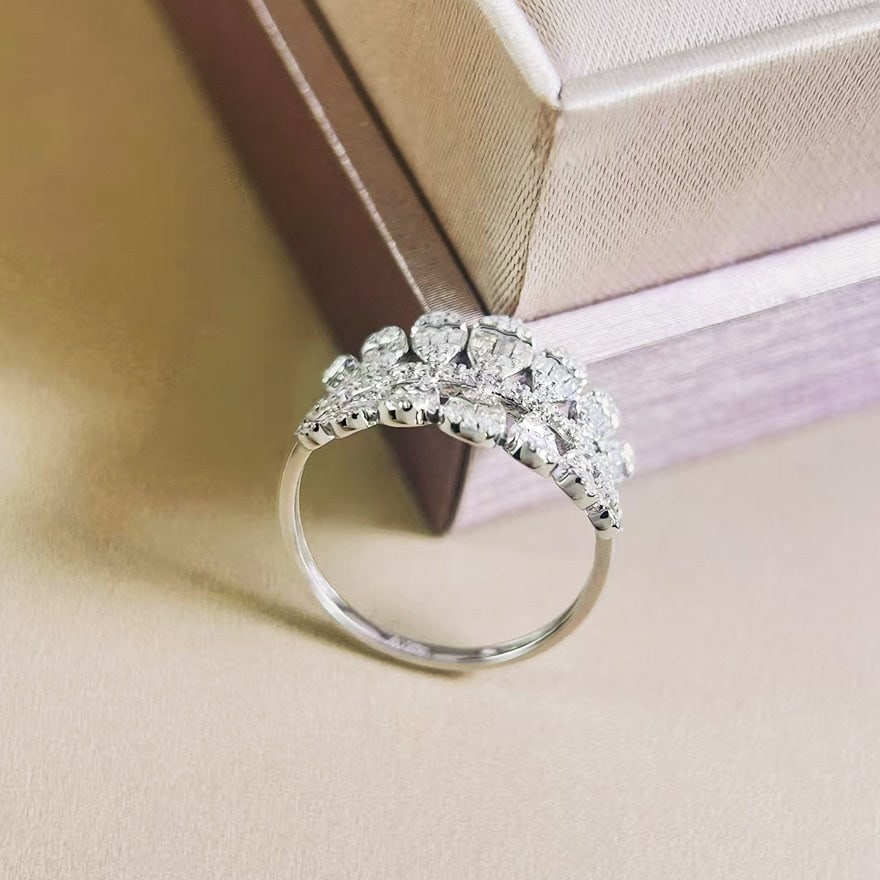 14k Gold 0.62 Ct Natural H Diamond Ring - 4