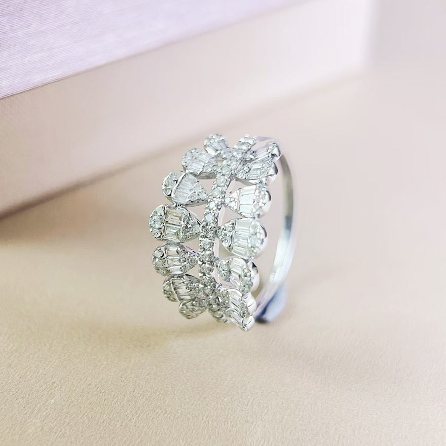 14k Gold 0.62 Ct Natural H Diamond Ring - 6