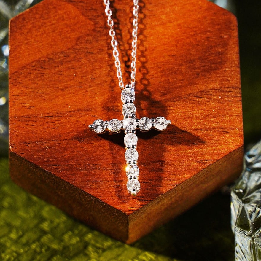 14k Gold 0.5 Ct Natural H Diamond Necklace - 2
