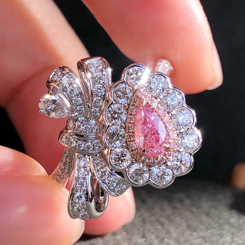 14k Gold 1.15 Ctw Natural Pink Diamond & Diamond Ring - 2