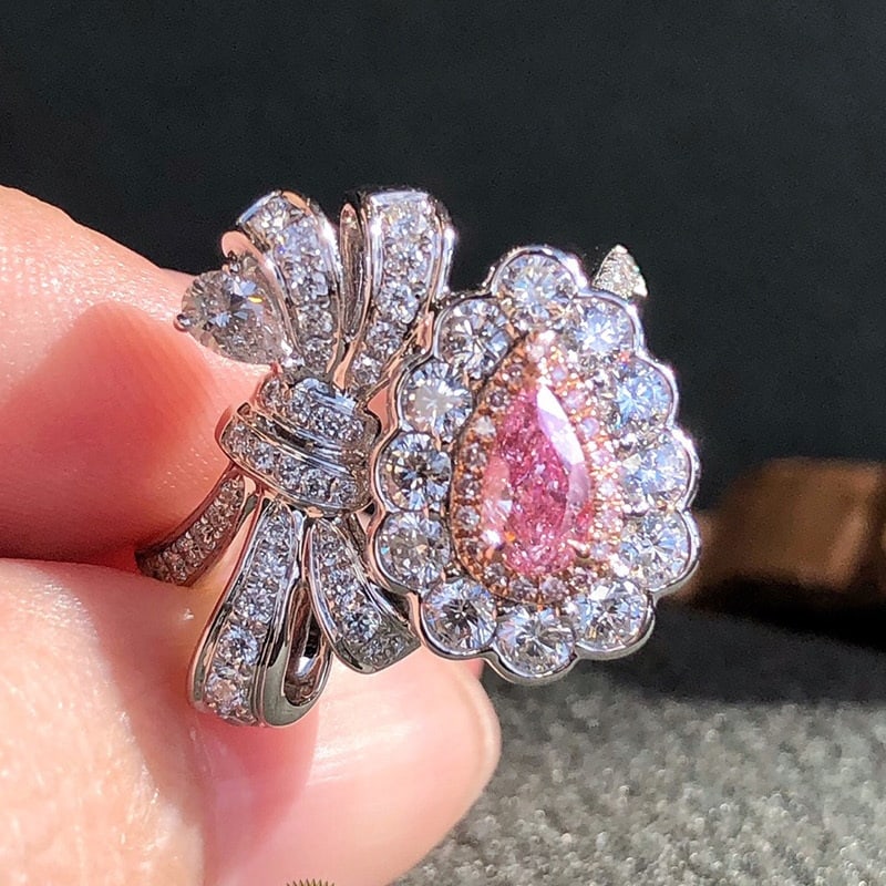 14k Gold 1.15 Ctw Natural Pink Diamond & Diamond Ring - 3