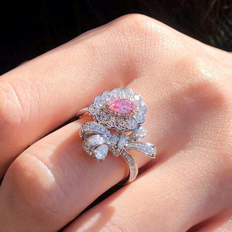 14k Gold 1.15 Ctw Natural Pink Diamond & Diamond Ring - 4