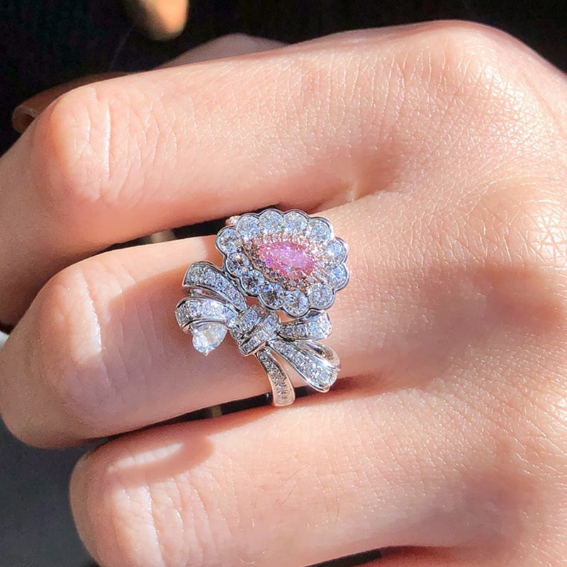 14k Gold 1.15 Ctw Natural Pink Diamond & Diamond Ring - 5