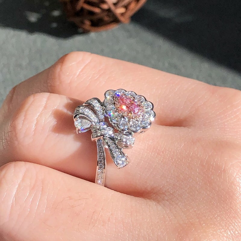 14k Gold 1.15 Ctw Natural Pink Diamond & Diamond Ring - 6