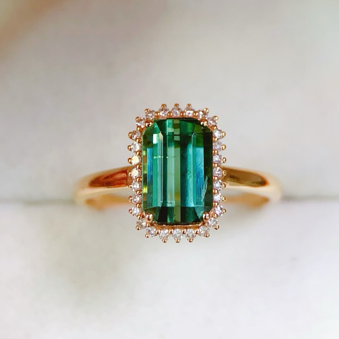 14k Gold 2.09 Ctw Natural Tourmaline & Diamond Ring - 2