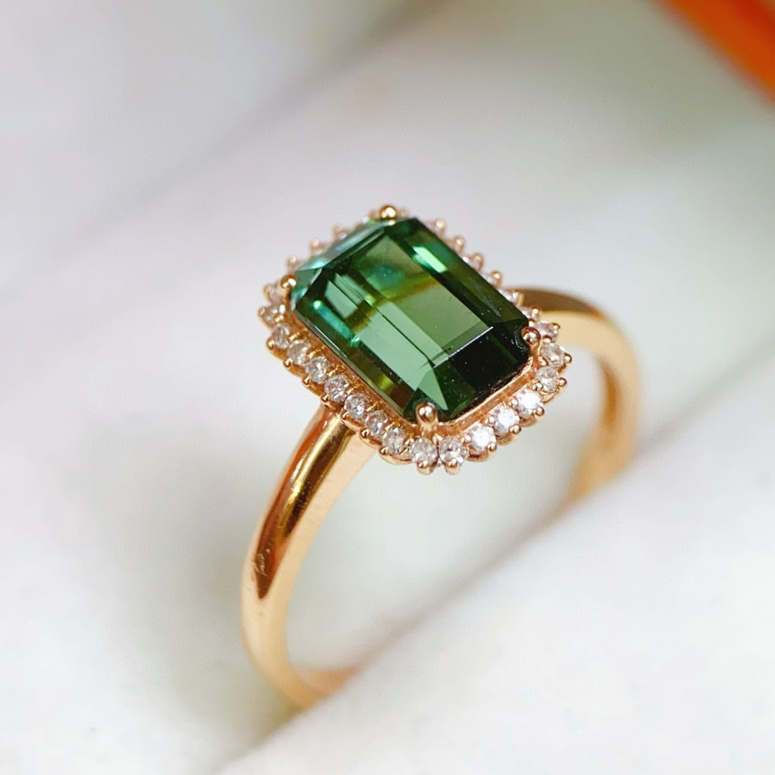 14k Gold 2.09 Ctw Natural Tourmaline & Diamond Ring - 4