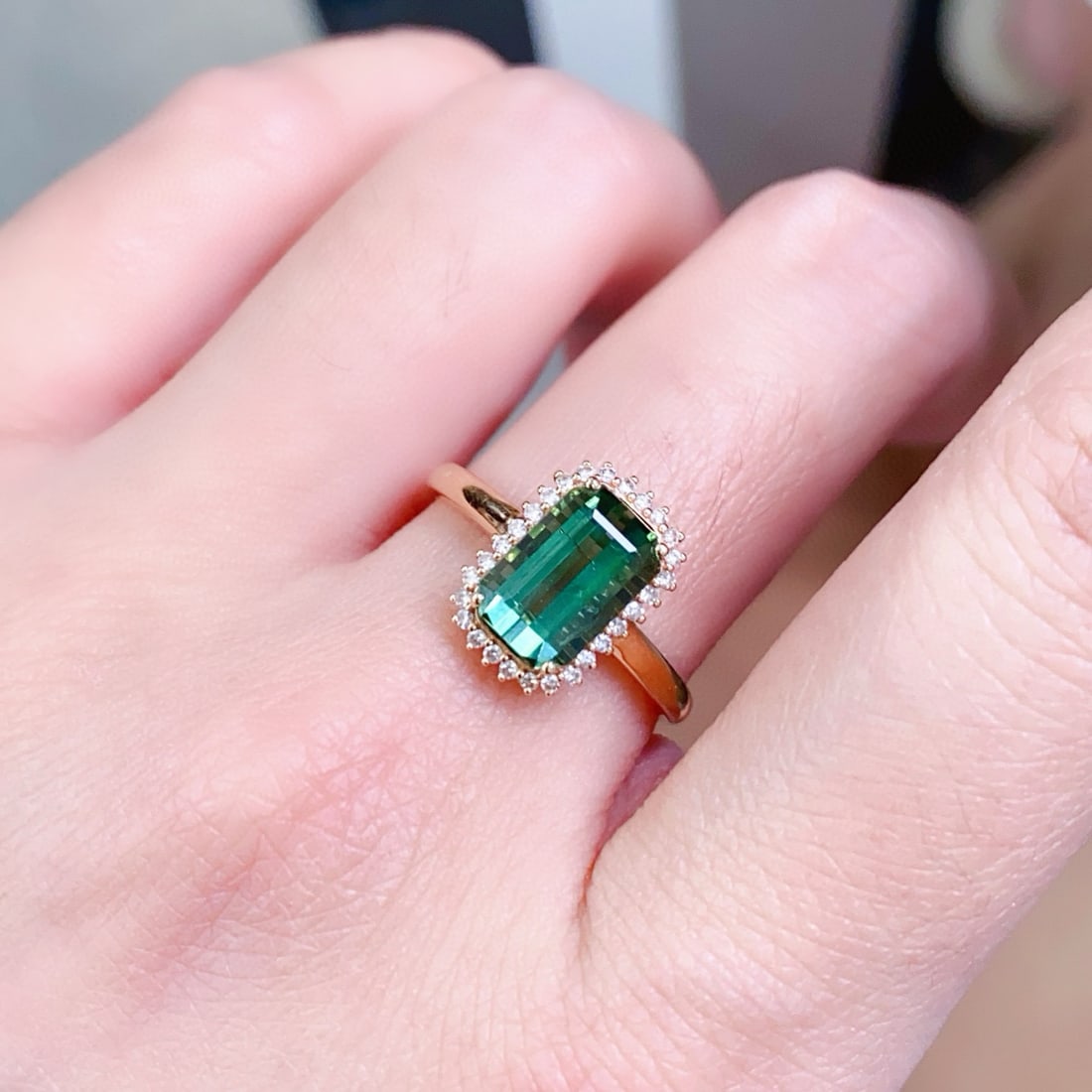 14k Gold 2.09 Ctw Natural Tourmaline & Diamond Ring - 6