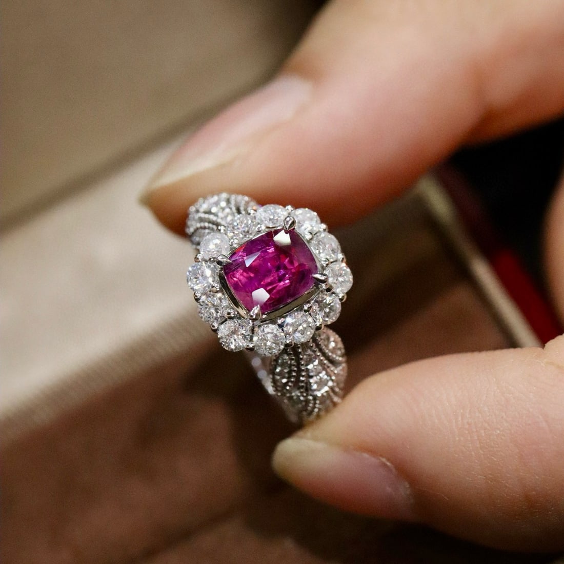 14k Gold 2.01 Ctw Natural Ruby & Diamond Ring - 5