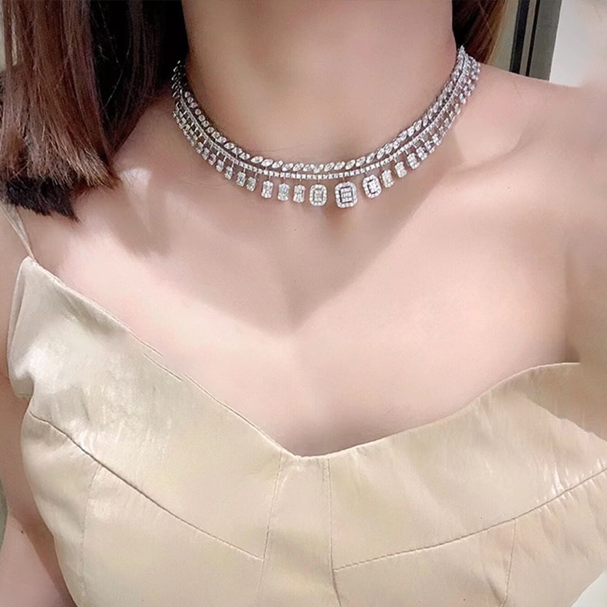 14k Gold 10 Ct Natural H Diamond Necklace - 6