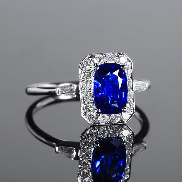 14k Gold 1.91 Ctw Natural Sapphire & Diamond Ring - 2