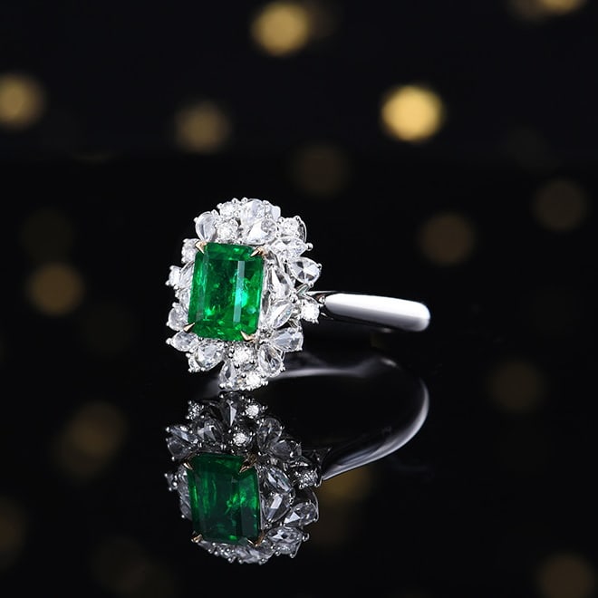 14k Gold 1.92 Ctw Vivid Green Natural Emerald & Diamond Ring/pendant( Without Chain ) - 2