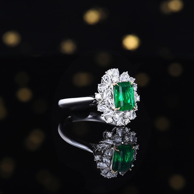 14k Gold 1.92 Ctw Vivid Green Natural Emerald & Diamond Ring/pendant( Without Chain ) - 3