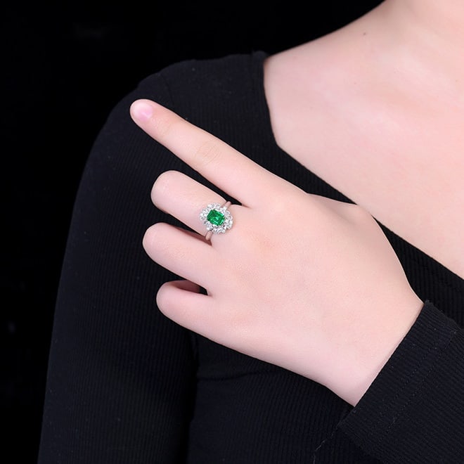 14k Gold 1.92 Ctw Vivid Green Natural Emerald & Diamond Ring/pendant( Without Chain ) - 6