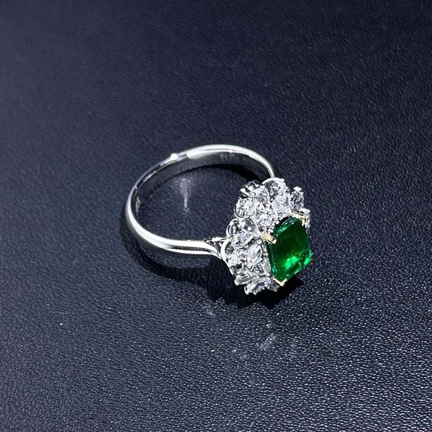 14k Gold 1.92 Ctw Vivid Green Natural Emerald & Diamond Ring/pendant( Without Chain ) - 8