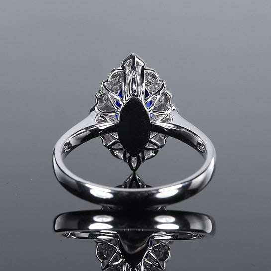 14k Gold 1.75 Ctw Natural Sapphire & Diamond Ring - 4
