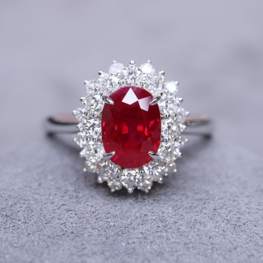 14k Gold 2.19 Ctw Natural Ruby & Diamond Ring - 7