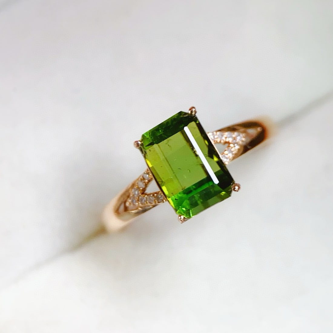 14k Gold 1.7 Ct Natural Tourmaline & Diamond Ring - 2