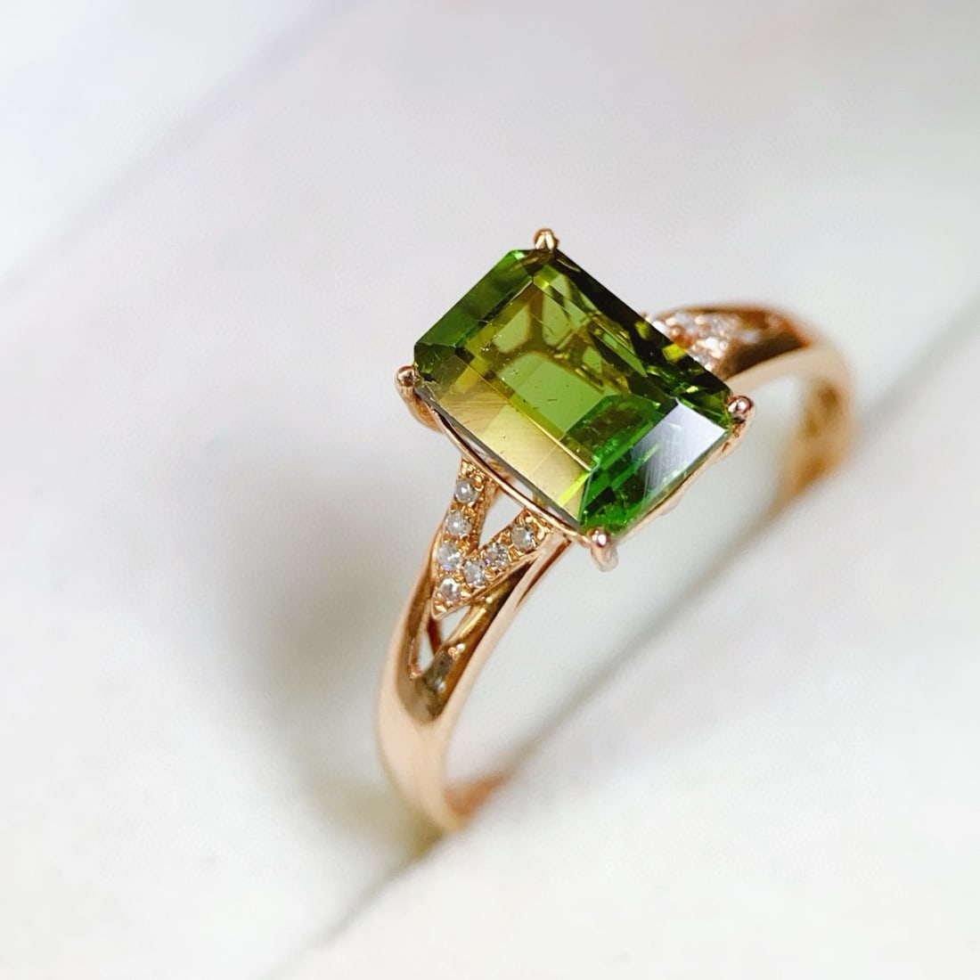 14k Gold 1.7 Ct Natural Tourmaline & Diamond Ring - 3