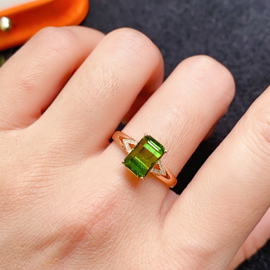 14k Gold 1.7 Ct Natural Tourmaline & Diamond Ring - 6