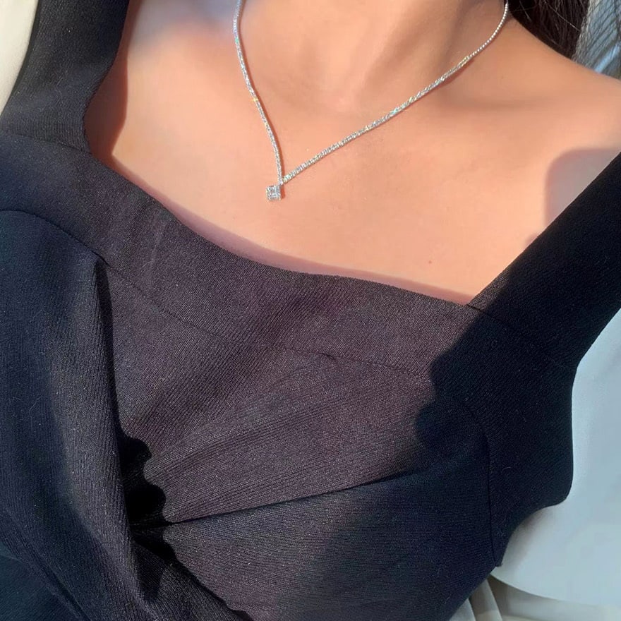 14k Gold 1.6 Ct Natural H Diamond Necklace - 2