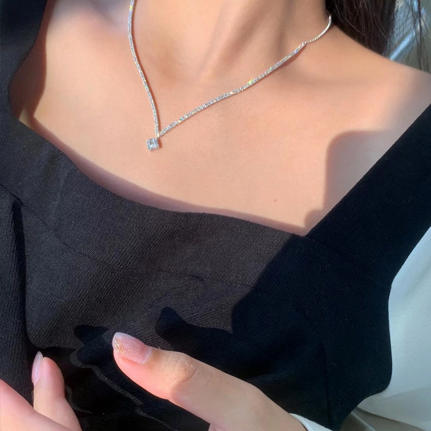 14k Gold 1.6 Ct Natural H Diamond Necklace - 3