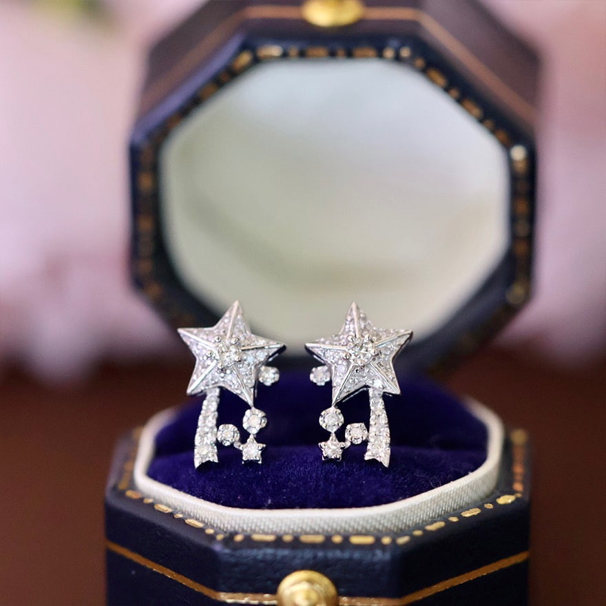 14k Gold 0.24 Ct Natural H Diamond Earrings - 2