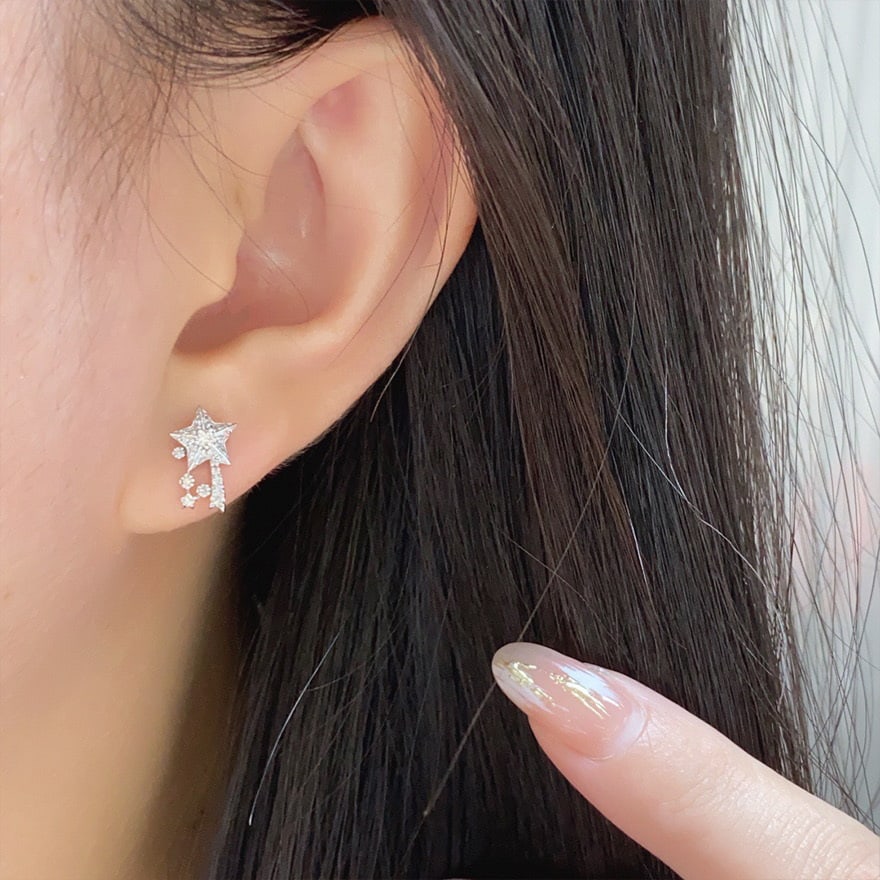 14k Gold 0.24 Ct Natural H Diamond Earrings - 5