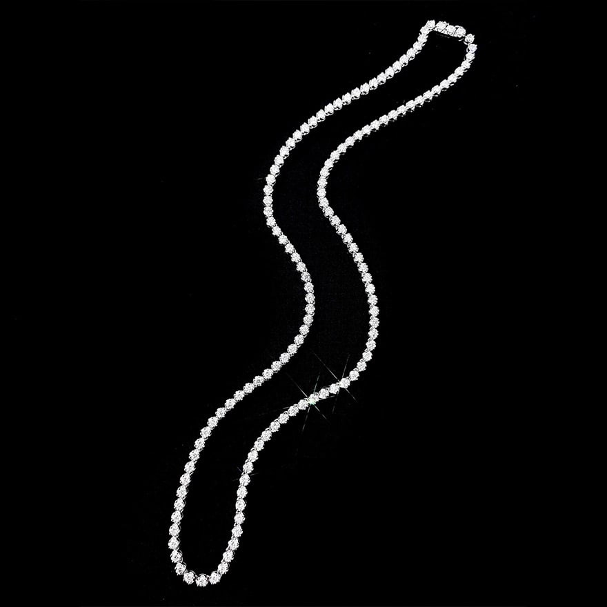 14k Gold 5 Ct Natural H Diamond Necklace - 4