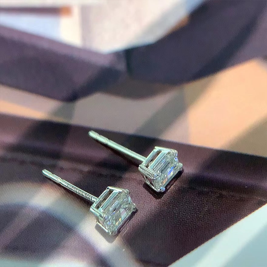 14k Gold 0.7 Ct Natural H Diamond Earrings - 2