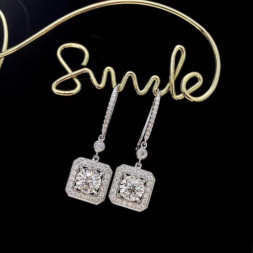 14k Gold 0.72 Ctw Natural H Diamond Earrings - 2